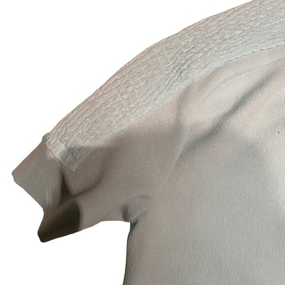 EUC Zara Top in Blue with Ruffles on Shoulders and Chain at Neck - Picture 3 of 7